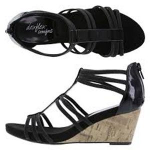 Dexflex Comfort Black Gladiator Wedges